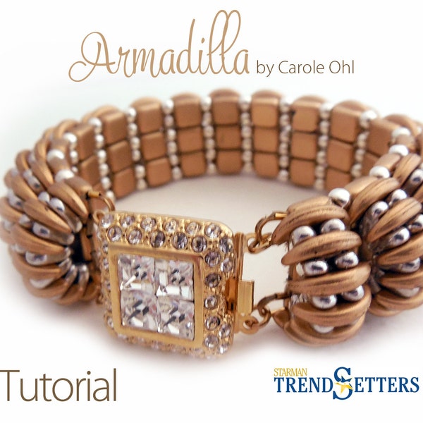 Armadilla Beaded Bracelet Tutorial featuring Crescent Beads by Carole Ohl