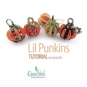 Lil Punkins Beaded Pumpkin for earrings or charm DIY Jewlery Making Beading Tutorial by Carole Ohl