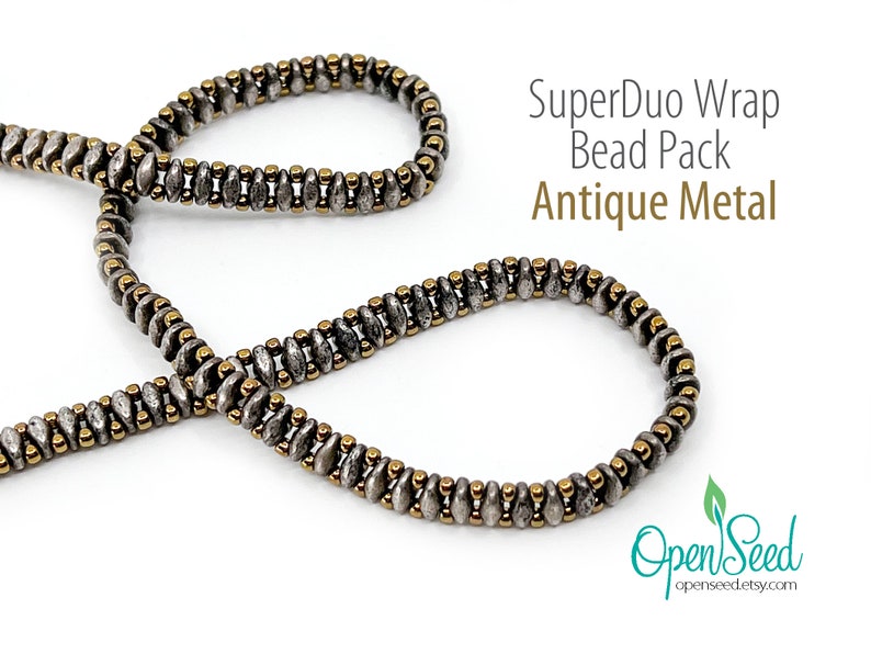 Super Duo Easy Bead Weaving 3-Wrap Bracelet Bead Packs for DIY bead weaving by Carole Ohl, Tutorial sold separately Antique Metal