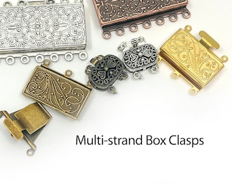 Multi-strand Metal Box Clasps for Jewelry Making