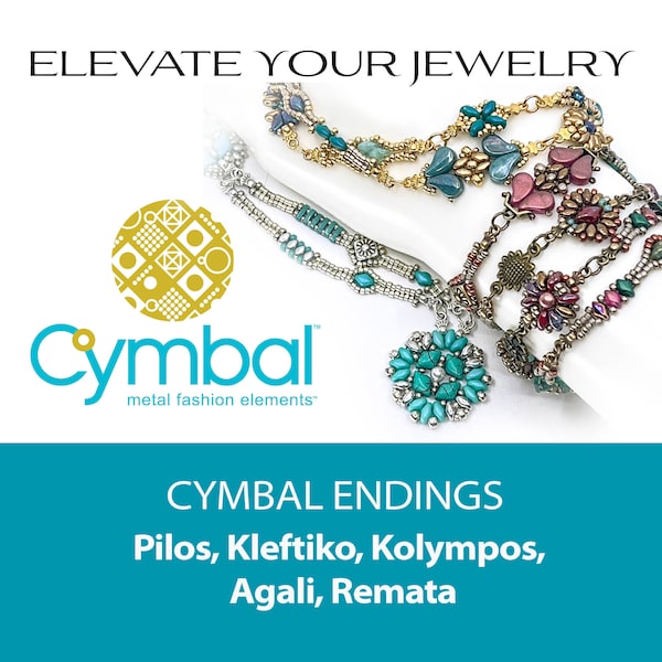 Cymbal metal ending connectors for beadwork