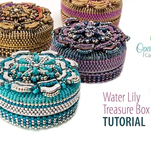 Tutorial fai da te per intrecciare perline Water Lily Treasure Box di Carole Ohl