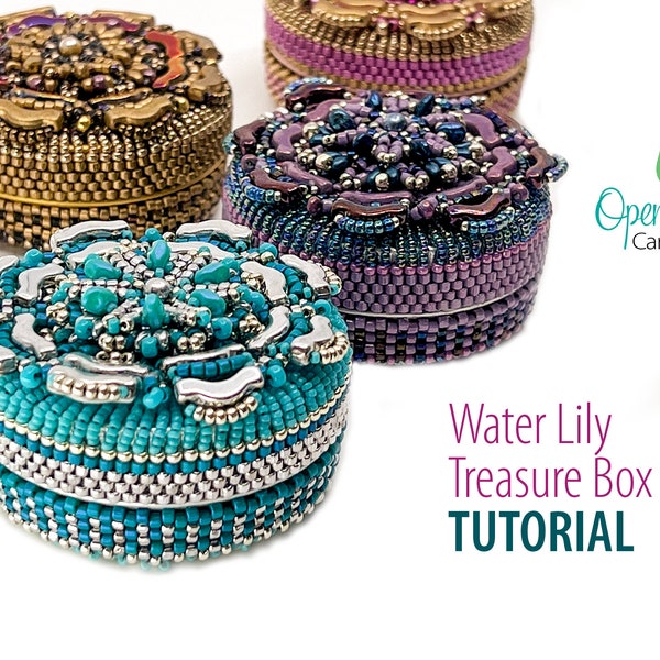 Water Lily Treasure Box DIY bead weaving Tutorial by Carole Ohl