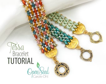 Tessa Bracelet Bead Weaving Tutorial for beaded jewlery making by Carole Ohl
