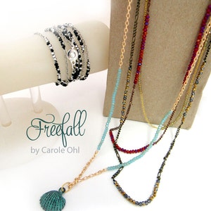 Freefall Chain and Crystal Necklace Tutorial by Carole Ohl