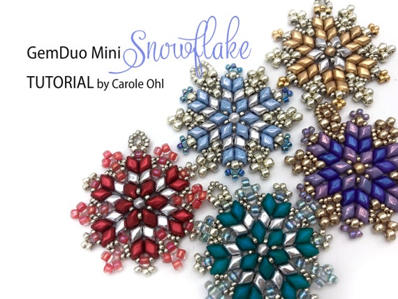 GemDuo Mini Snowflake Beaded Ornament, Pendant or Earrings Tutorial by  Carole Ohl