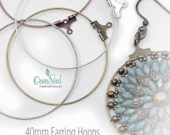 40mm Metal Earring Hoops, Jewelry Making Supplies, Set of 4