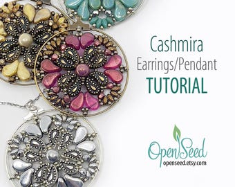 Cashmira Earrings or Pendant, 40mm, Tutorial by Carole Ohl