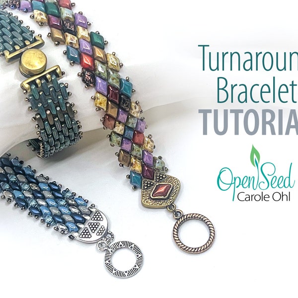 Turnaround Bracelet DIY Beadweaving Tutorial by Carole Ohl