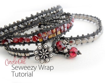 Seweezy Beaded Corded Wrap Bracelet Tutorial by Carole Ohl