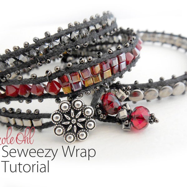 Seweezy Beaded Corded Wrap Bracelet Tutorial by Carole Ohl