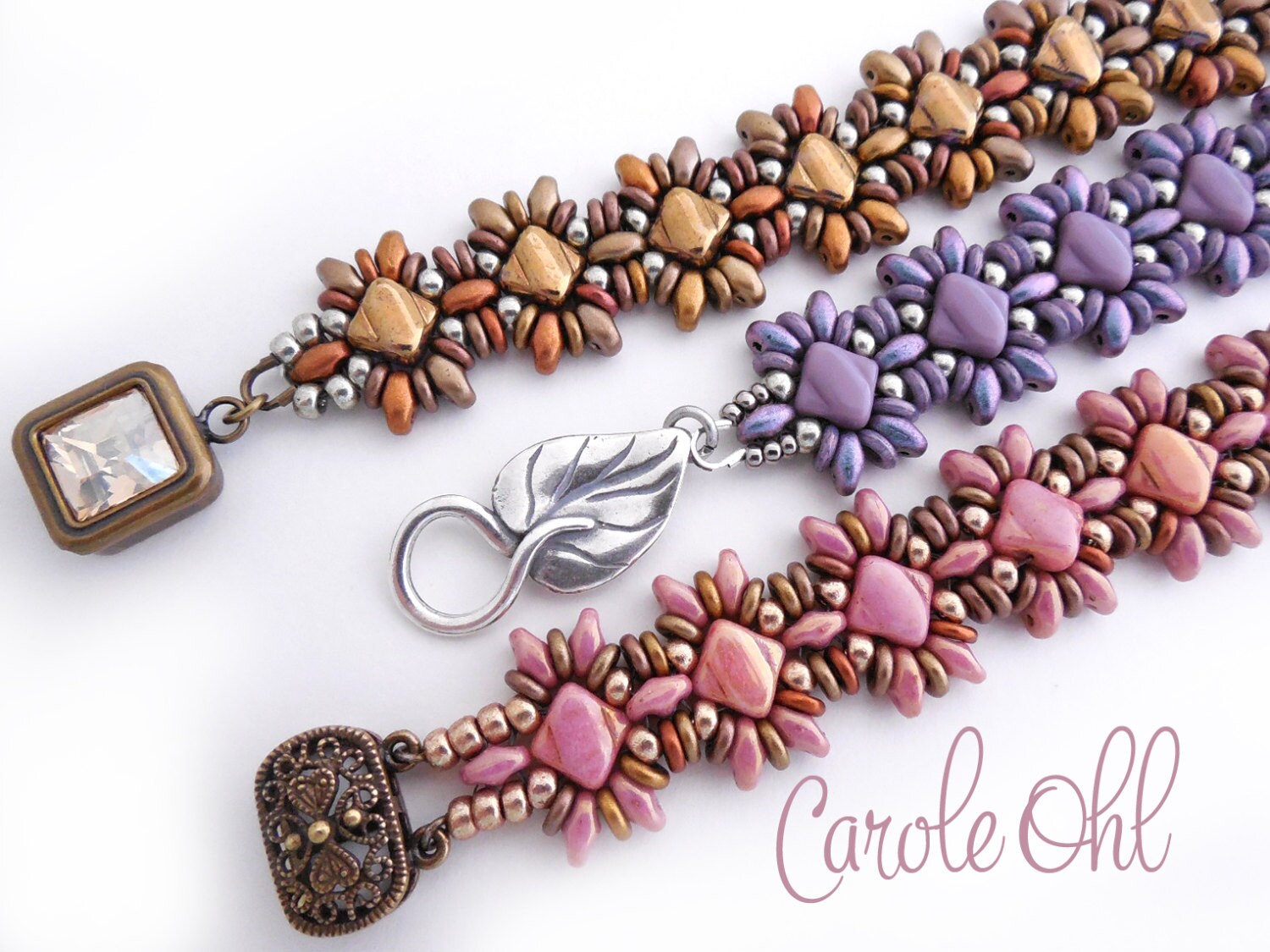 Oh Silkies Beaded Bracelet with Silkies and Superduos Tutorial by Car…