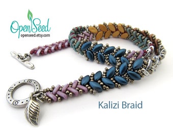 Two-Hole Basketweave Herringbone Tutorial, for use with Kalizi Braid and Kallos Bracelet, DIY Beadweaving for Jewelry Making by Carole Ohl