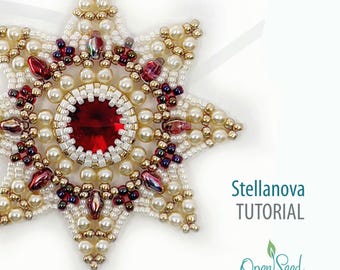 Stellanova 2.25" Beaded Star Ornament Tutorial by Carole Ohl