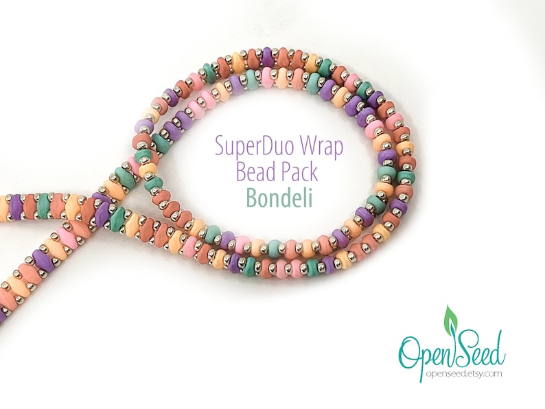 Super Duo Easy Bead Weaving 3-Wrap Bracelet Bead Packs for DIY bead weaving by Carole Ohl, Tutorial sold separately Bondeli Mix
