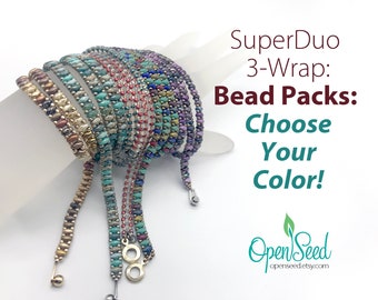 Super Duo Easy Bead Weaving 3-Wrap Bracelet Bead Packs for DIY bead weaving by Carole Ohl, Tutorial sold separately