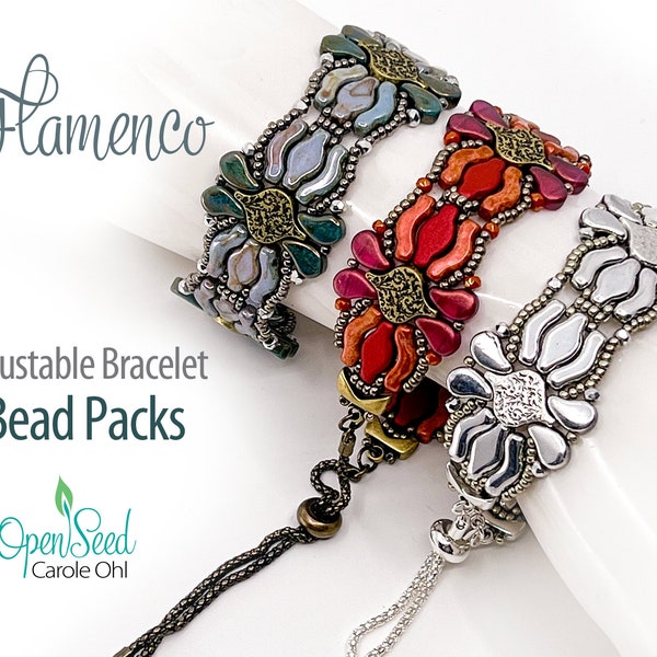 Flamenco Adjustable Bracelet Bead Packs by Carole Ohl. Tutorial sold separately