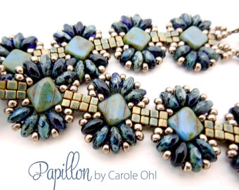 Papillon Bracelet Beadweaving Tutorial by Carole Ohl