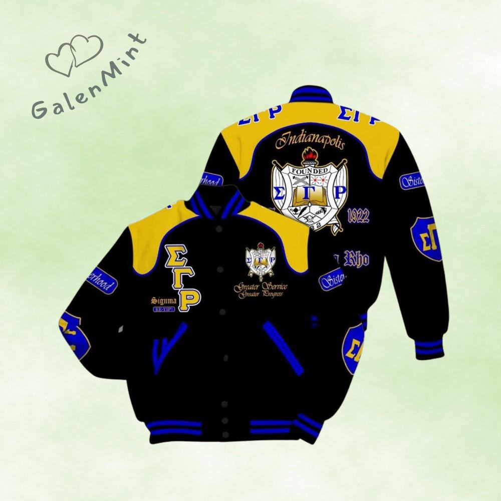 Discover Ireishprint Sigma Gamma Rho Varsity Jacket, Indianapolis Sorority Jacket