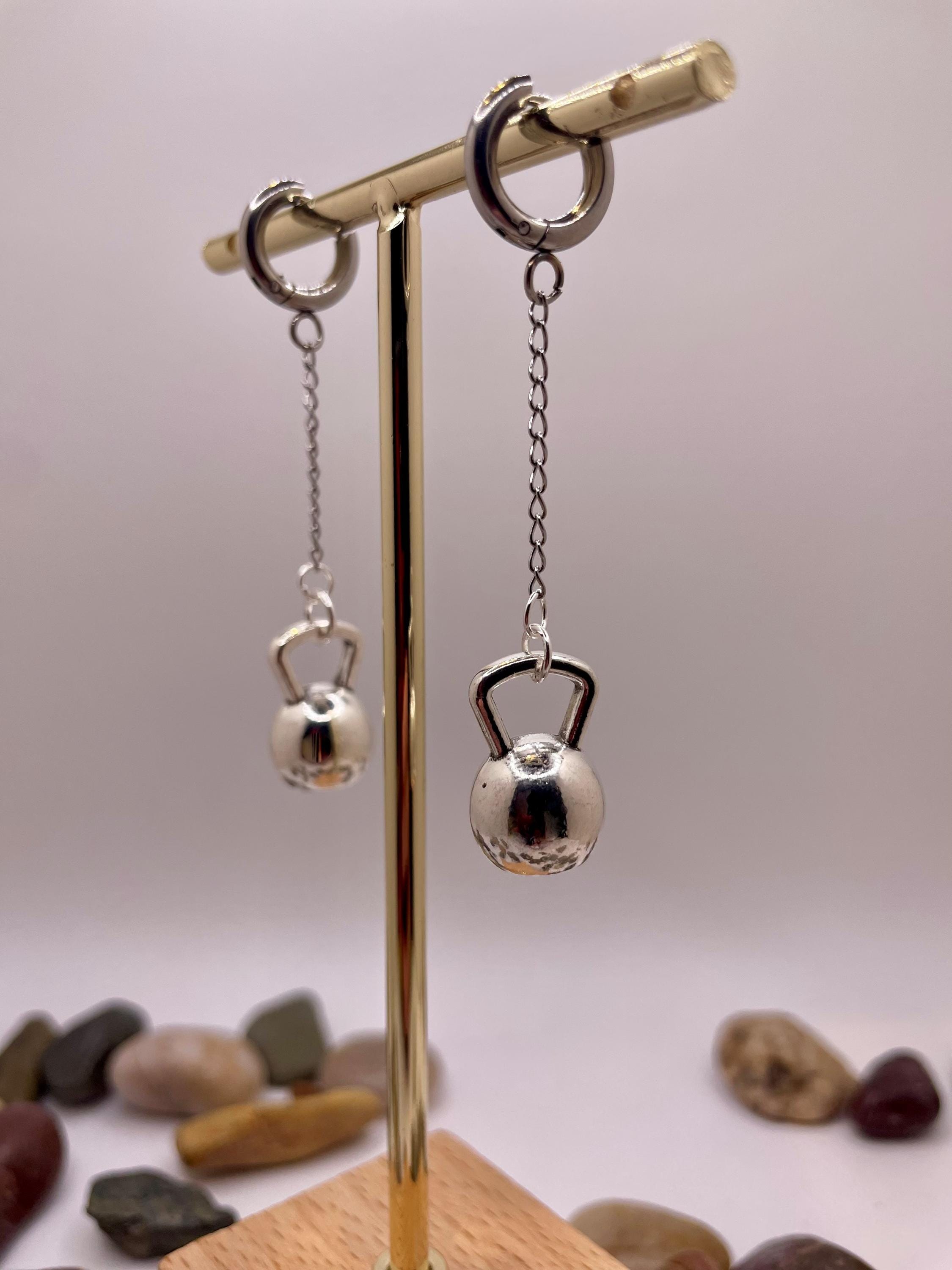 ピアス Silver 925 Kettle Bell Earrings Kettle Bell Earrings - Etsy
