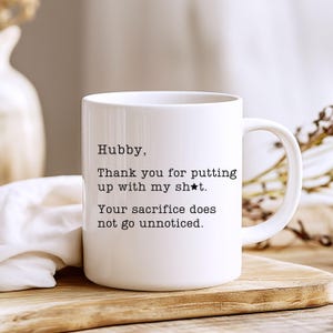 Thank You Husband Mug, Personalized Anniversary Gift, Name Mug