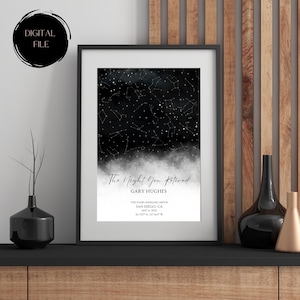 Carte des étoiles personnalisée, cadeau de retraite, impression de ciel nocturne