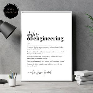 Doctor of Engineers Definition Druck - Geschenk für Ingenieure & Innovatoren