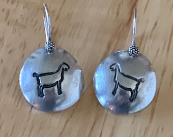 Nubian Goat Earrings | Dairy Goat Earrings | Stamped Nubian Goat Earrings | 4H Goat Earrings | Stamped Farm Earrings