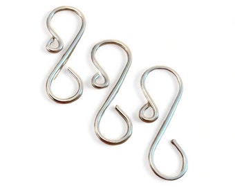 Handmade 1.5” SILVER ornament hooks 14g wire (heavy duty); ornament hangers; ornament hooks; heavy ornament hooks; wire ornament hooks