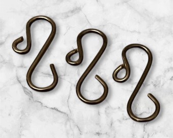 Ganci per ornamenti in filo di ferro calibro 18 fatti a mano - 0,75 pollici di lunghezza BRONZO VINTAGE