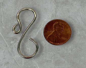 1,5 Inch, 1,5 Inch langer, handgefertigter SILBER Haken aus Draht, Schmuck-Haken