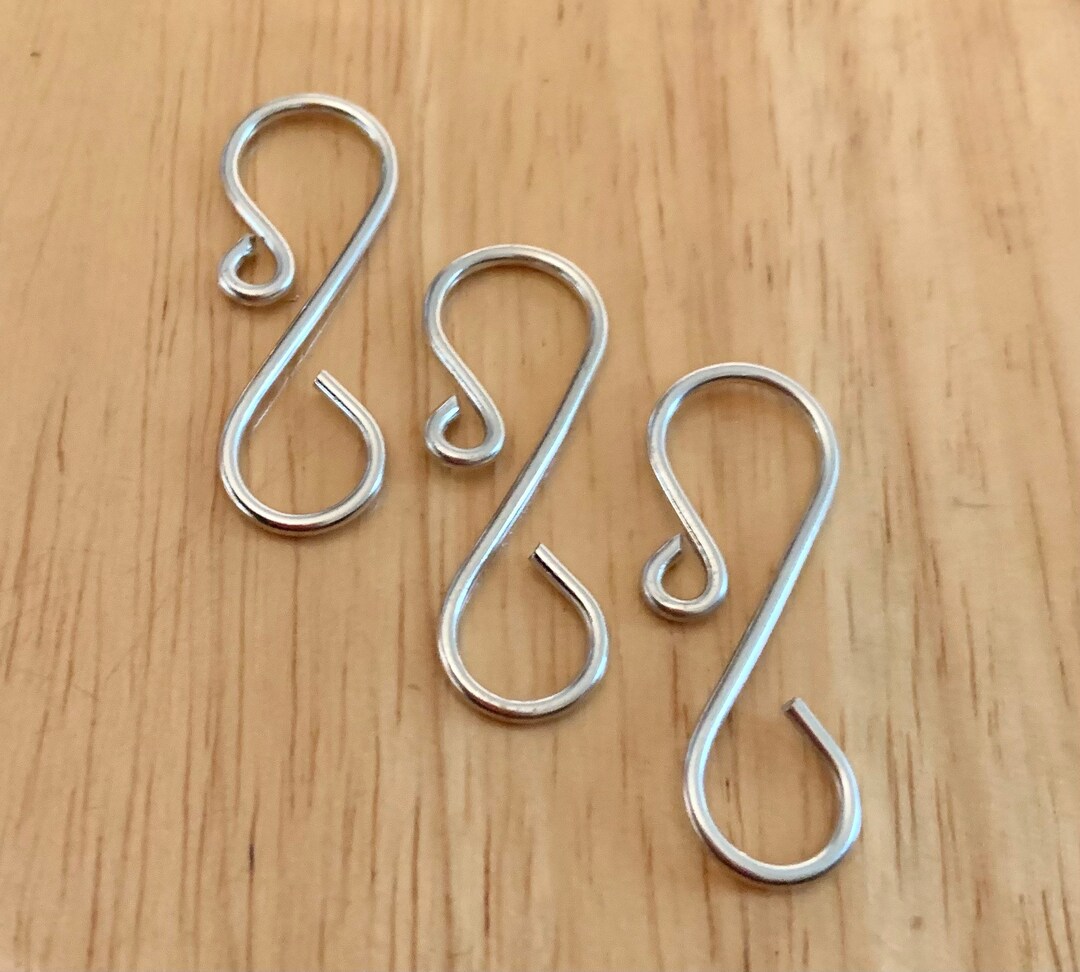 Handmade 1.5 SILVER Ornament Hooks 14g Wire heavy Duty Ornament Hangers