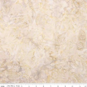 May include: Cream-colored fabric with a marbled pattern. The fabric has a subtle, textured appearance with light brown and gray accents. The design features organic shapes and a soft, flowing aesthetic. The fabric is measured with an inch ruler.