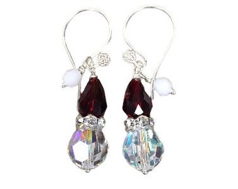 Swarovski Beaded Santa Earrings for the Holidays