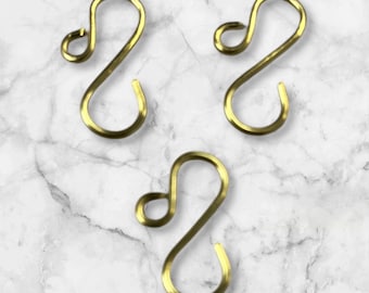 Ganchos decorativos artesanales de alambre de calibre 18 – 1,9 cm de largo, latón dorado
