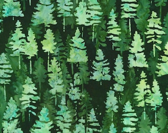 Pine Tree Quilt Binding, Batik Tree Fabric Binding, Robert Kaufman Artisan Batiks Woodland Wonders Trees, Hunter Green Quilt Binding