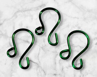 Ganci per ornamenti in filo di ferro calibro 18 fatti a mano - Lunghi 0,75 pollici VERDE