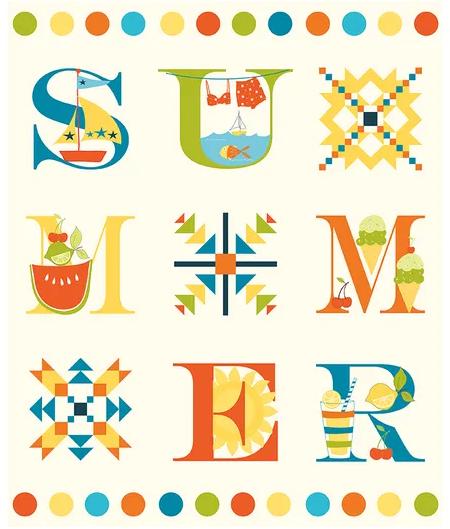 Riley Blake Designs Here Comes the Sun Summer Quilt Panel by Sandy Gervais