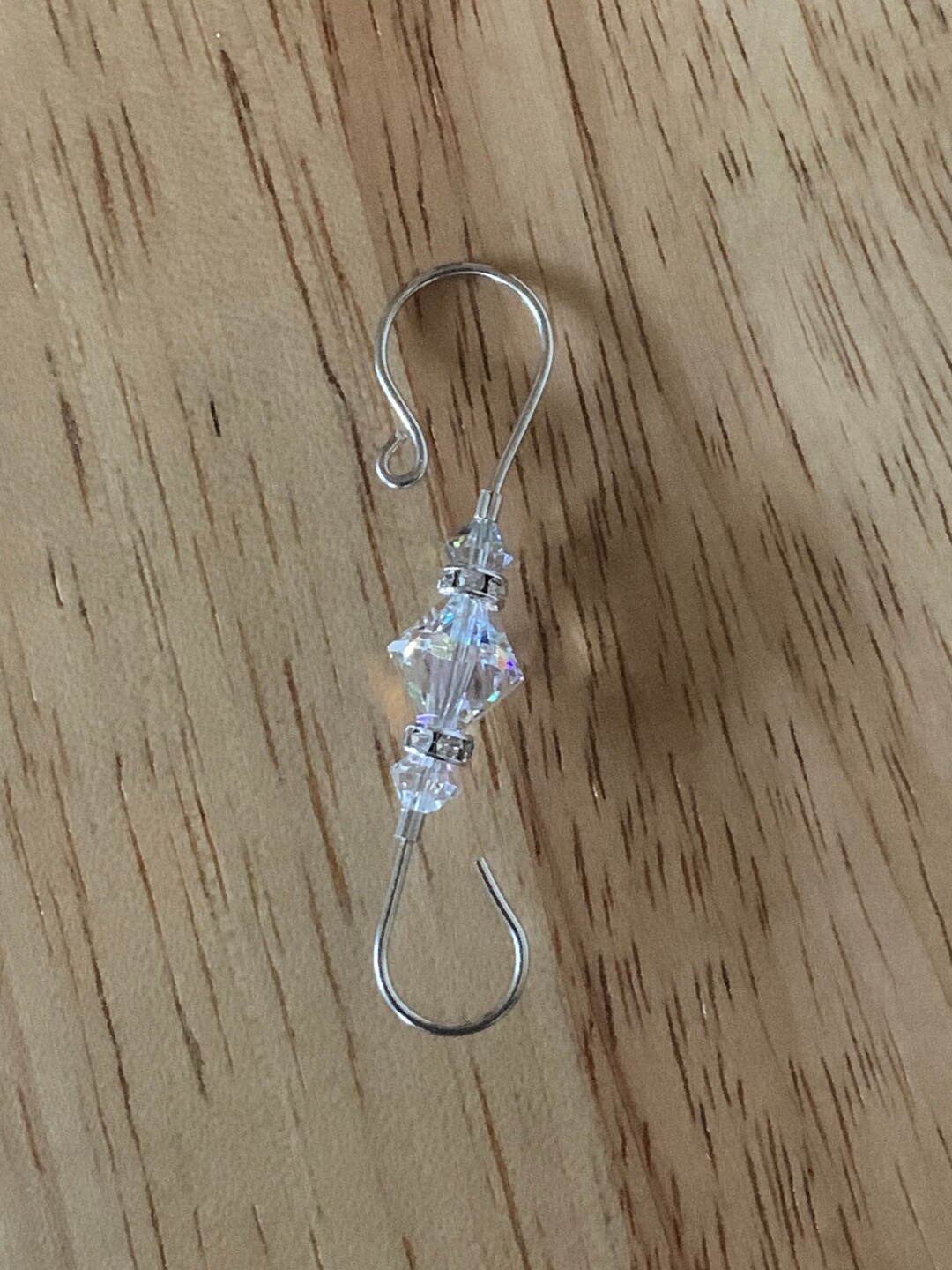 5 Handmade Swarovski Beaded Ornament Hooks Crystal Beaded Etsy