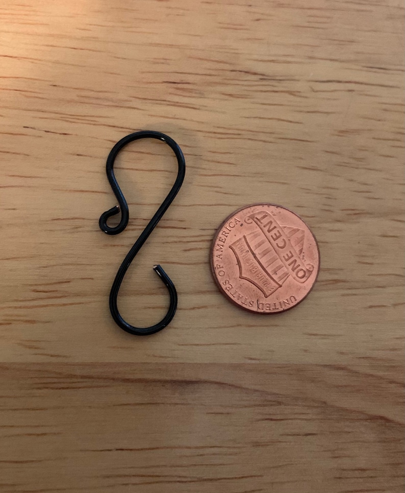 Handmade BLACK Ornament Hooks 1.25 Black Ornament Hooks Etsy