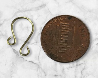 Ganci per ornamenti in filo di ferro calibro 20 fatti a mano - 0,75 pollici di lunghezza OTTONE DORATO