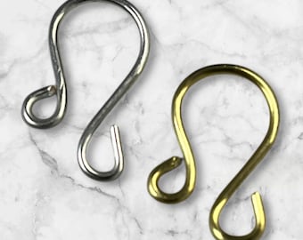 Ganci per ornamenti in filo di ferro calibro 18 fatti a mano - 0,75 pollici di lunghezza ARGENTO e ORO