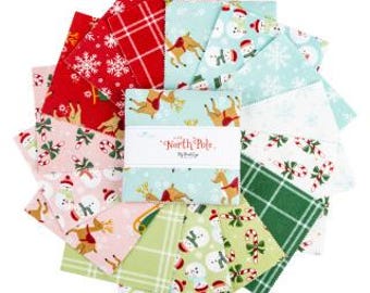 Flannel The North Pole – 5″ Cotton Fabric Squares by My Mind's Eye