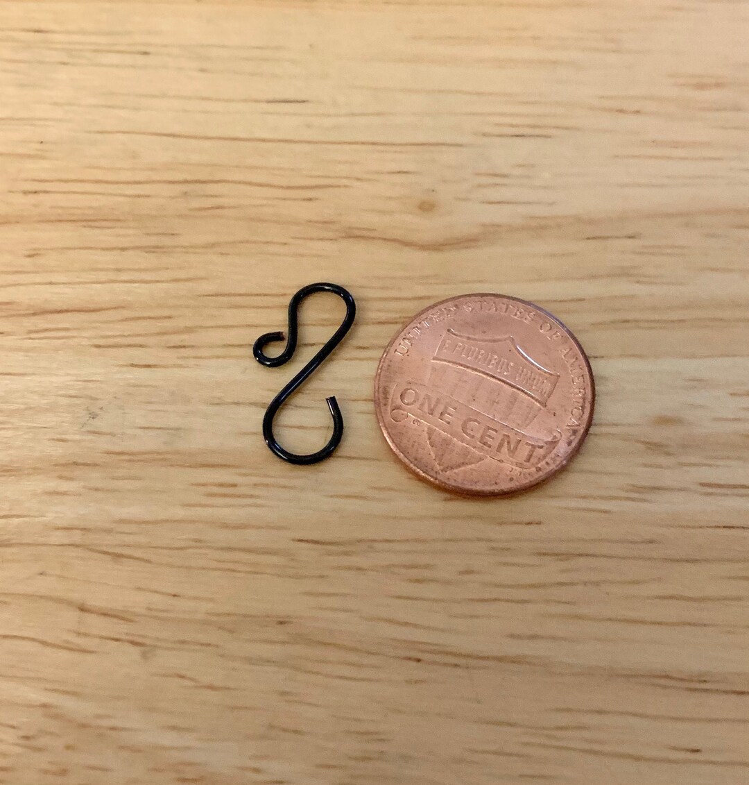 Handmade Mini BLACK Ornament Hooks, Black Ornament Hanger, Black