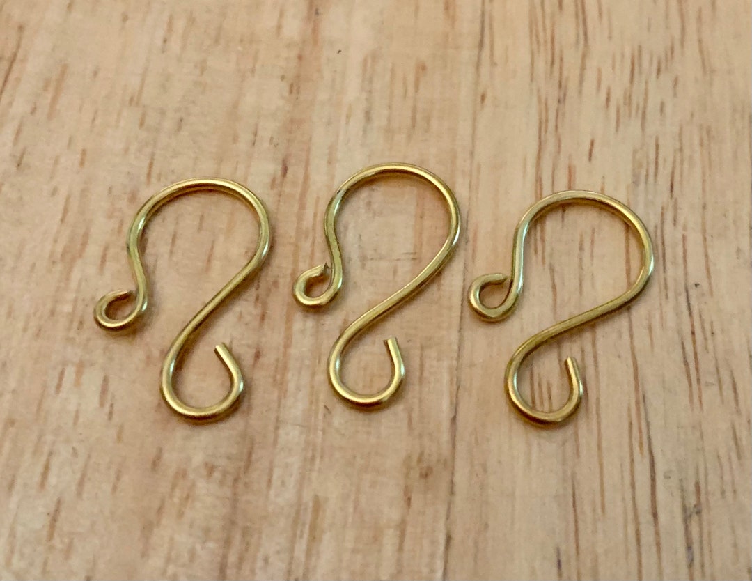 Handmade 1 Inch GOLD Ornament Hooks 16g Wire heavy Duty Ornament
