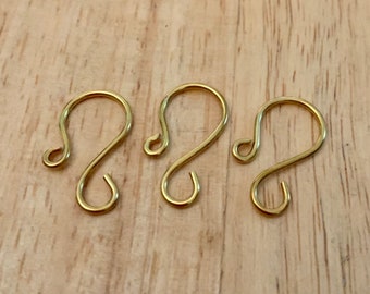 Handmade 1 inch GOLD ornament hooks 16g wire (heavy duty); ornament hangers; ornament hooks; heavy ornament hooks; wire ornament hooks