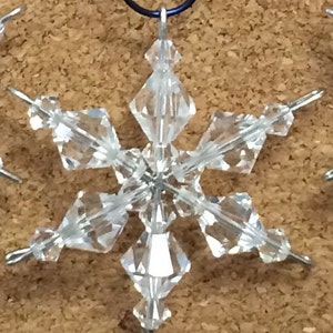 Mini Swarovski Snowflake Ornaments, Crystal Tree Ornament; Swarovski Snowflake Ornament; Snowflake Tree Ornament; Beaded Snowflake Ornament