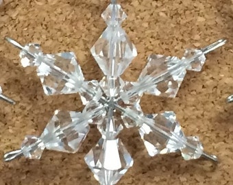 Mini Swarovski Snowflake Ornament – Handmade 1.75" Crystal Holiday Decoration