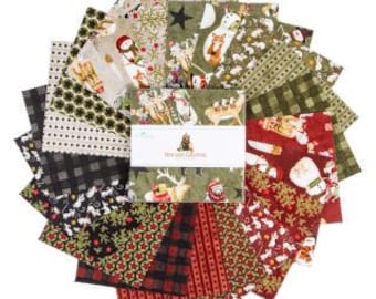 Northern Christmas Charm Pack – 5″ Cotton Fabric Squares by Teresa Kogut