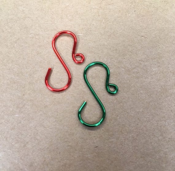Red and Green Mini Ornament Hooks set of 20 